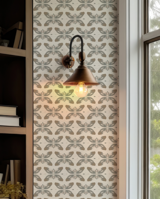 Vintage Floral Wallpaper On Off White Fleur