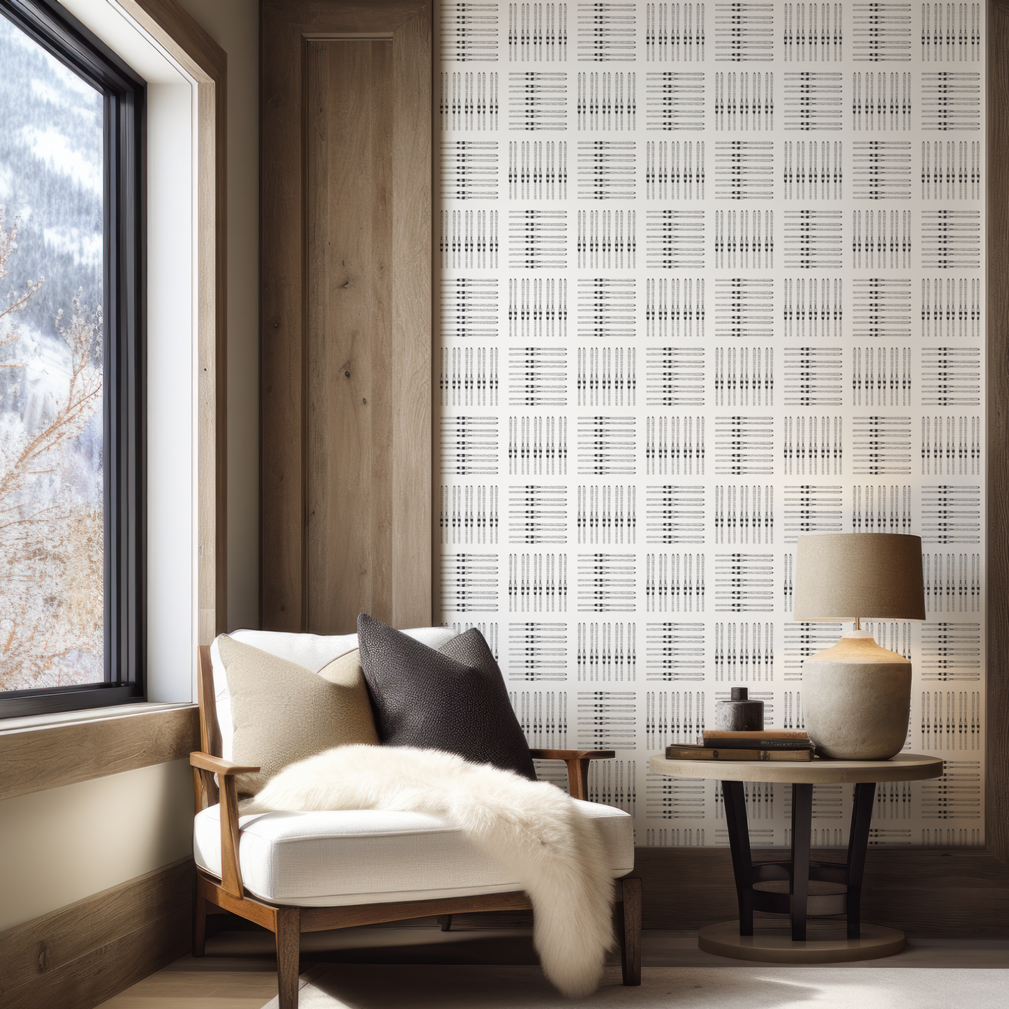Ski Square Sketch Wallpaper