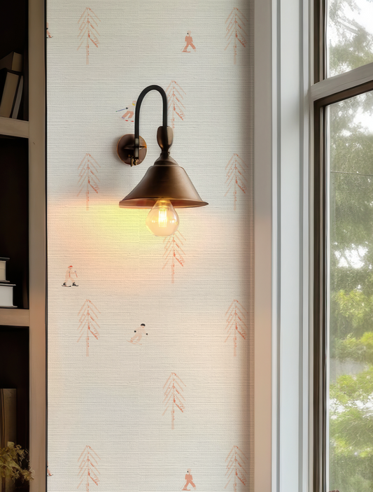 Ski Day Girl on White Wallpaper