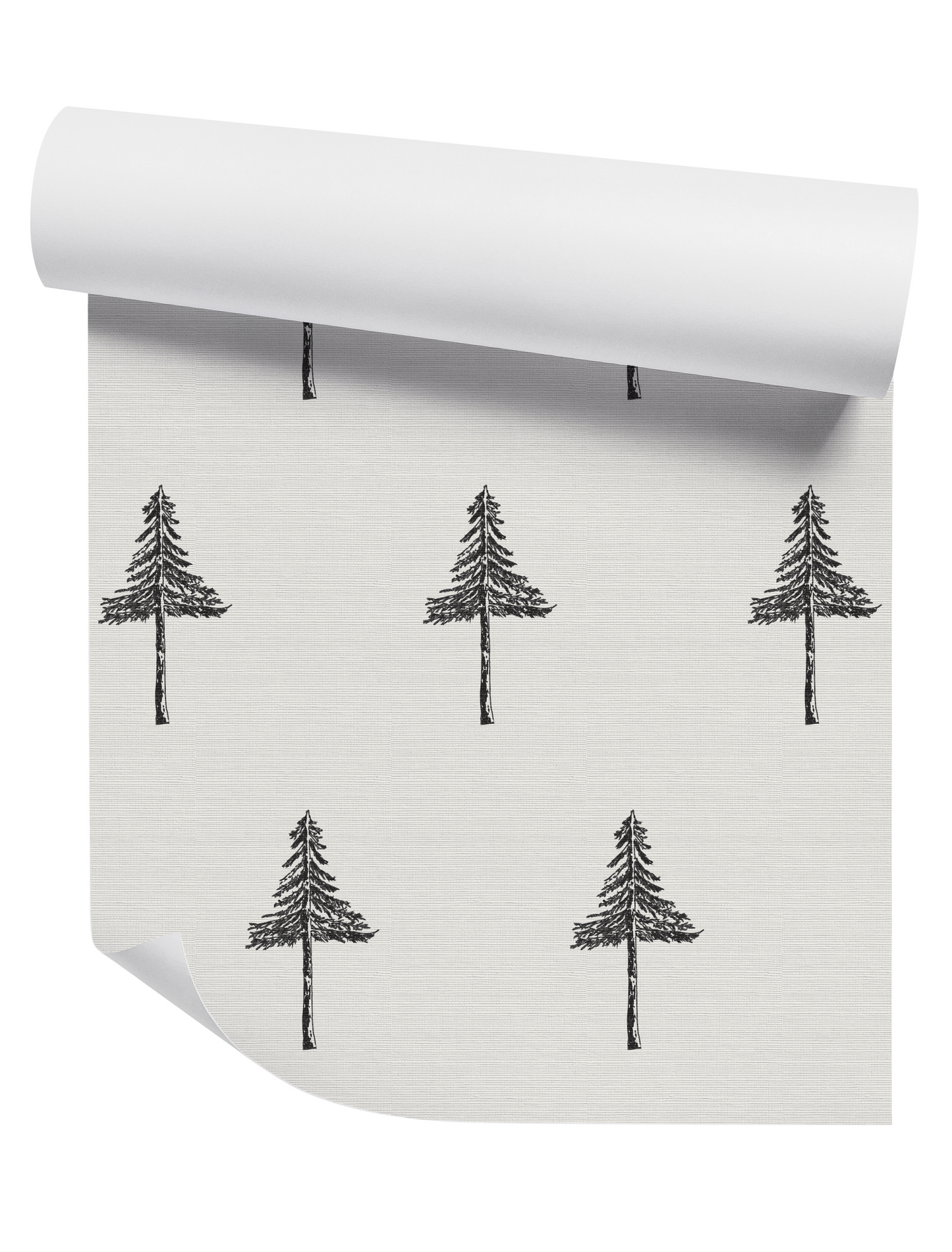 Pine Tree Black and White Wallpaper