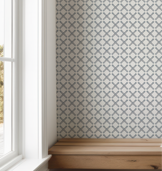 Vail Blue Ski Wallpaper on Off White