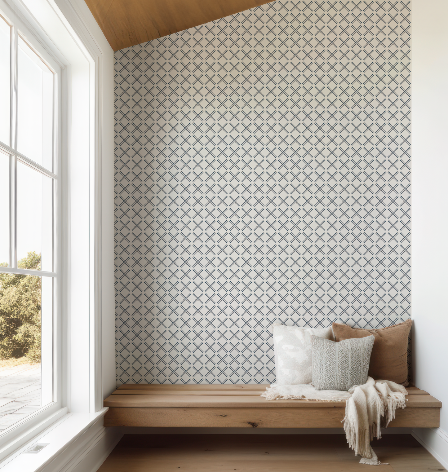 Vail Blue Ski Wallpaper on Off White
