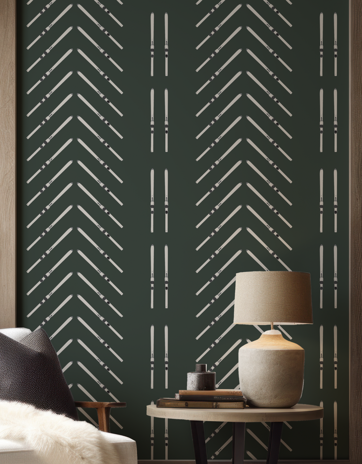 Ski Chevron Green ( Pizza French Fries ) Wallpaper