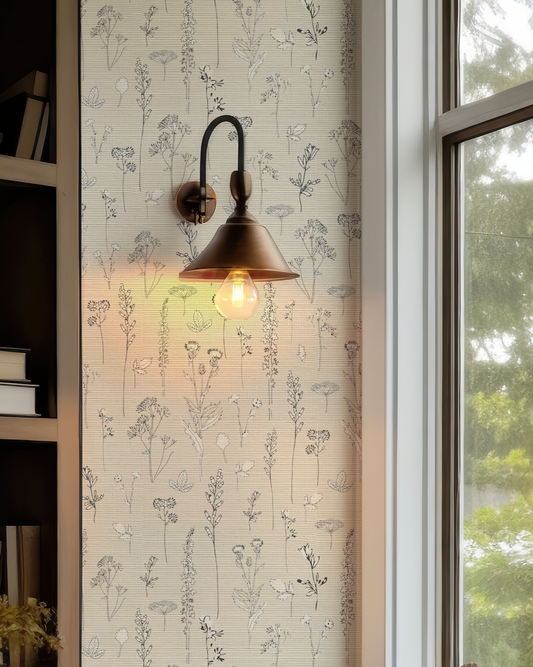 Nature Study on Off-White Wallpaper