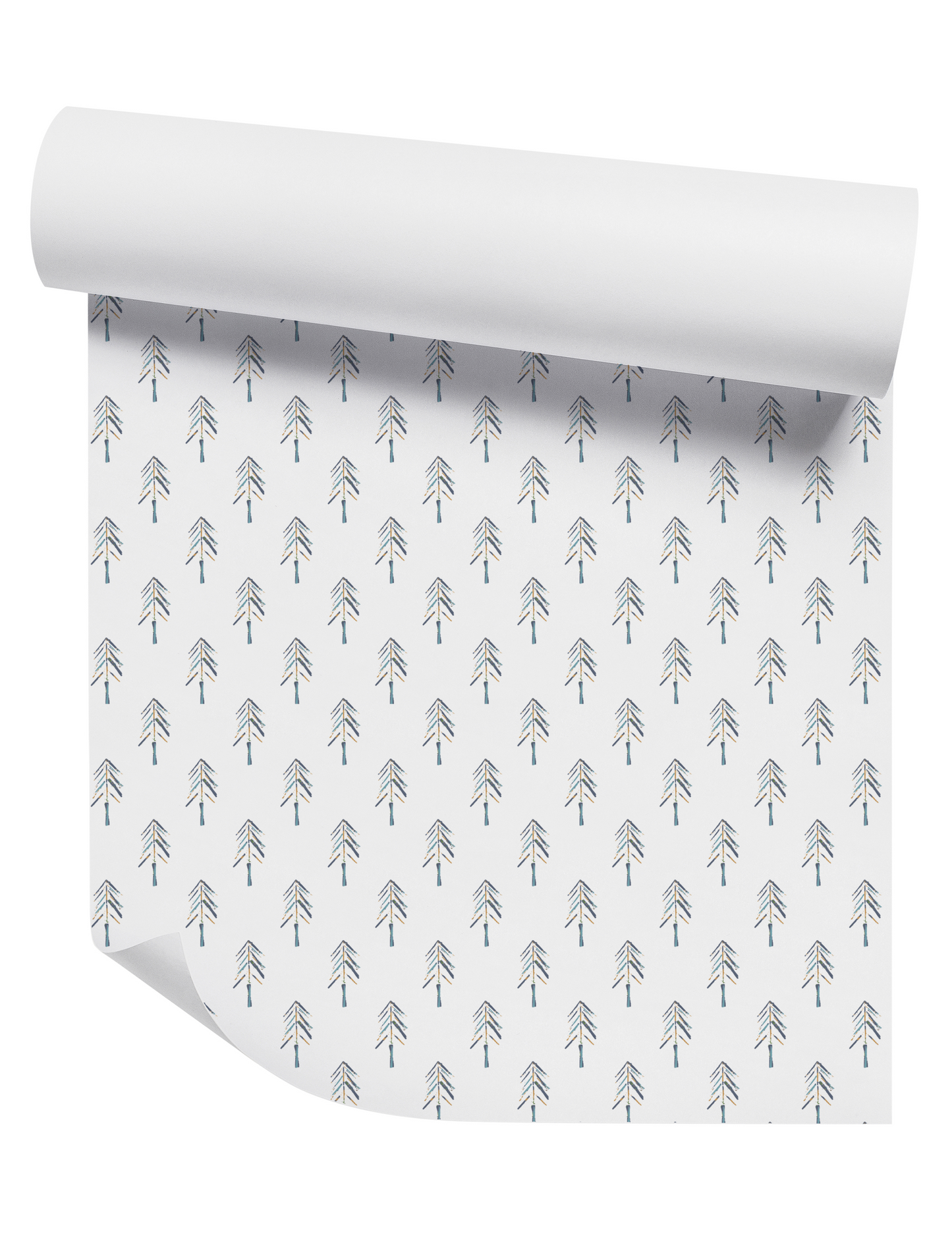 Painted Pine Petite on White Wallpaper