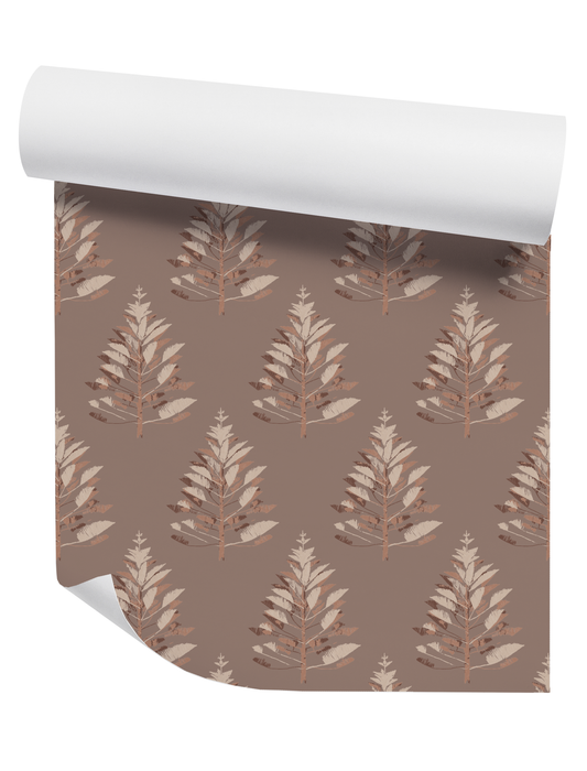 Norfolk Pine Wallpaper On Terracotta