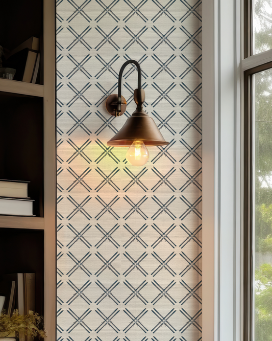 Vail Blue Ski Wallpaper on Off White