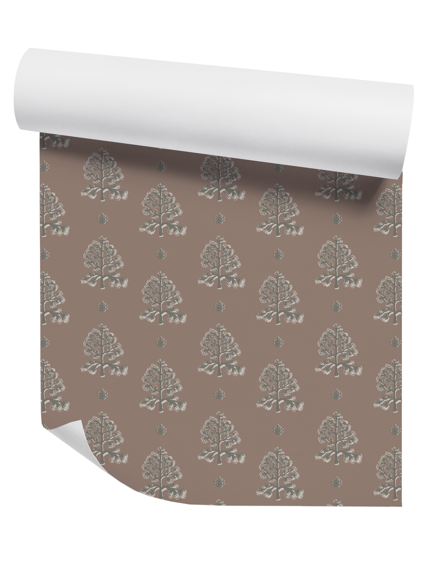 Vintage Poplar on Mauve Wallpaper