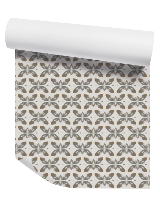 Vintage Floral Wallpaper On Off White Fleur