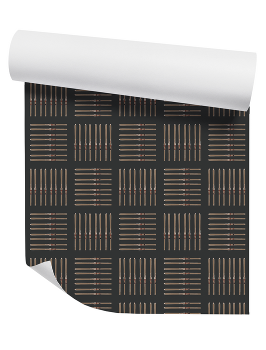 Willow + Wild Ski Square in Ash Grasscloth Wallpaper Roll - 32" x 22'