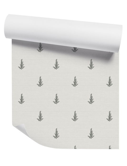 Willow + Wild Sage Green Trees Grasscloth Wallpaper Roll - 32" x 22'