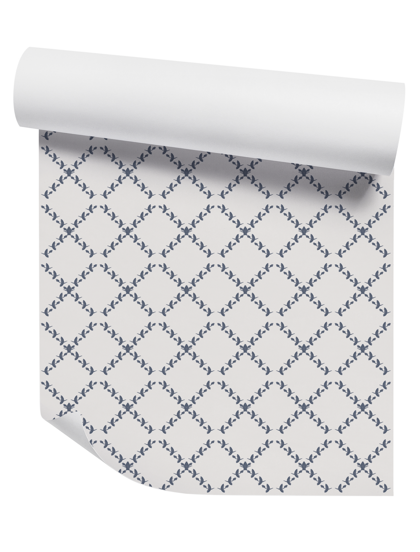 Vintage Slate Blue and Off White Wallpaper